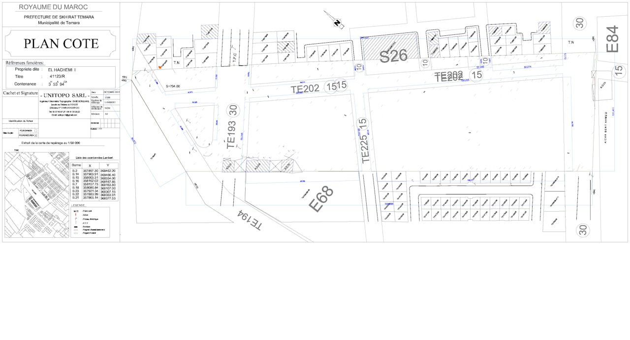 A property survey plan showing lot boundaries